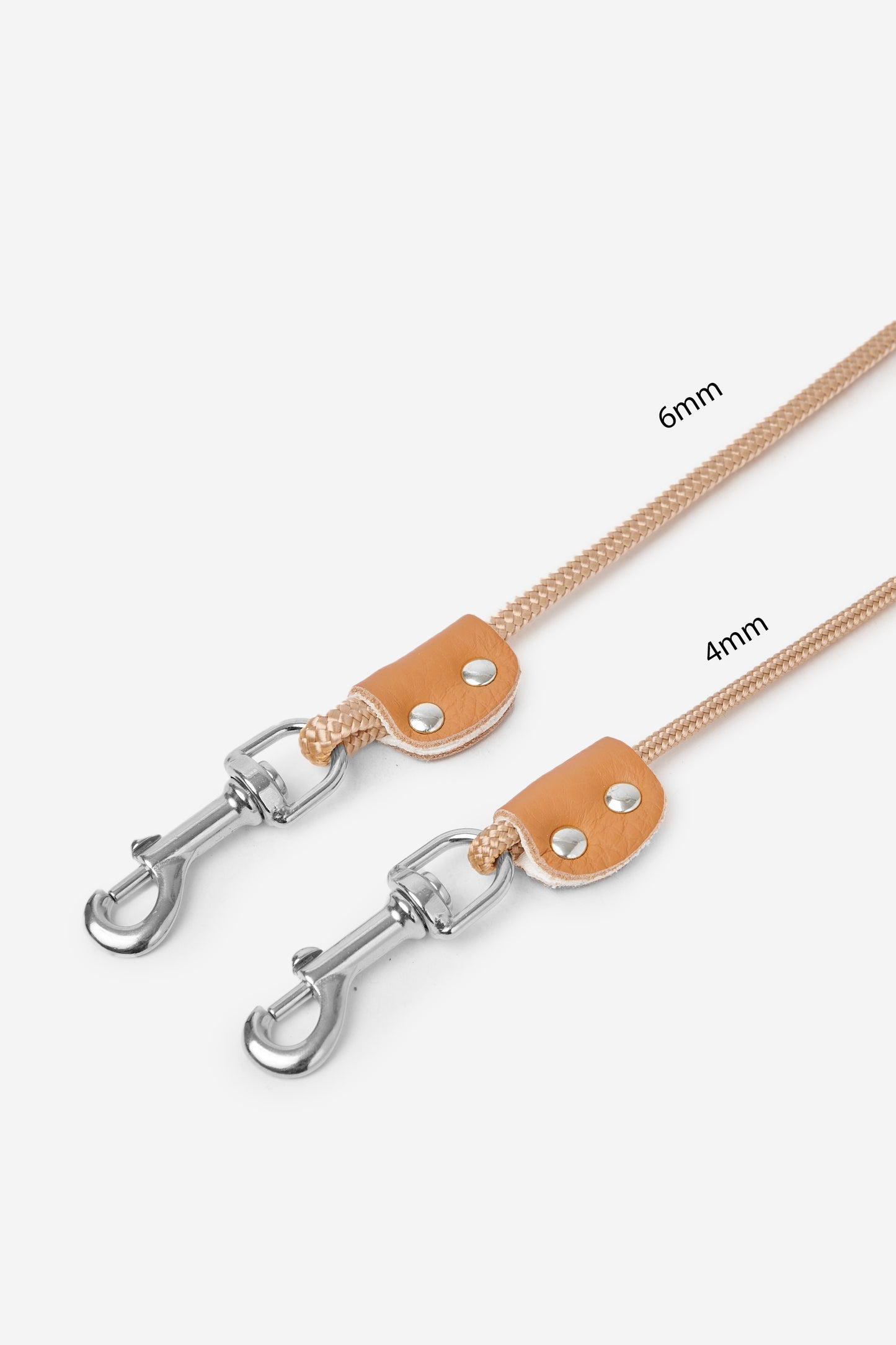 Tan Nautical Rope Leash - Silver