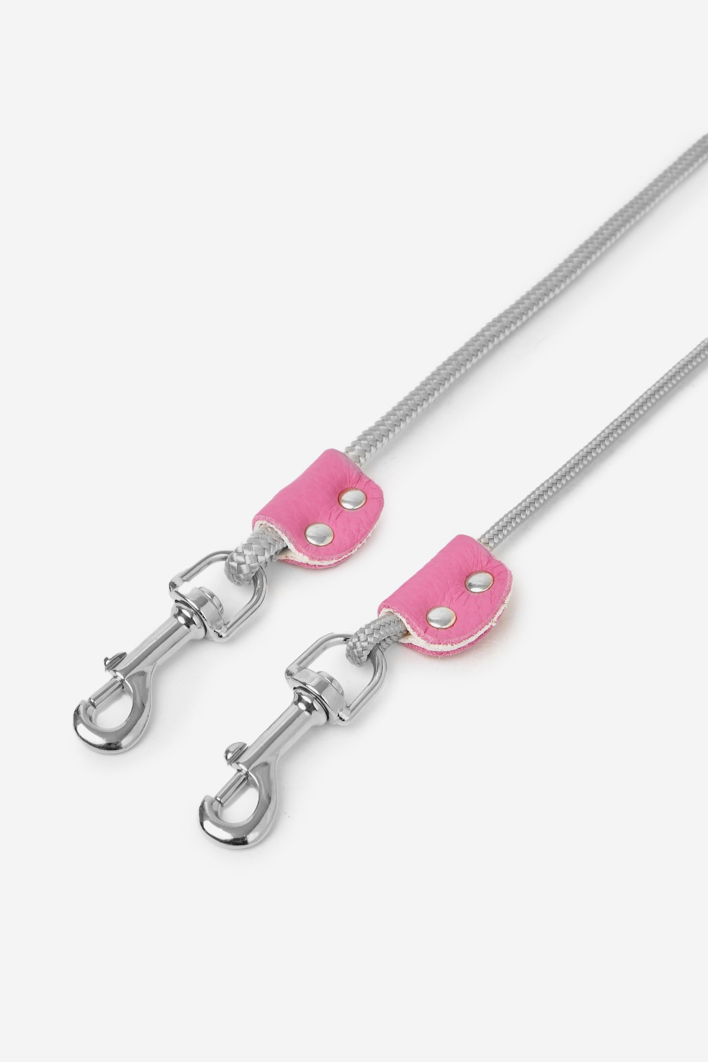 Pink Leather Collar with Rope Leash