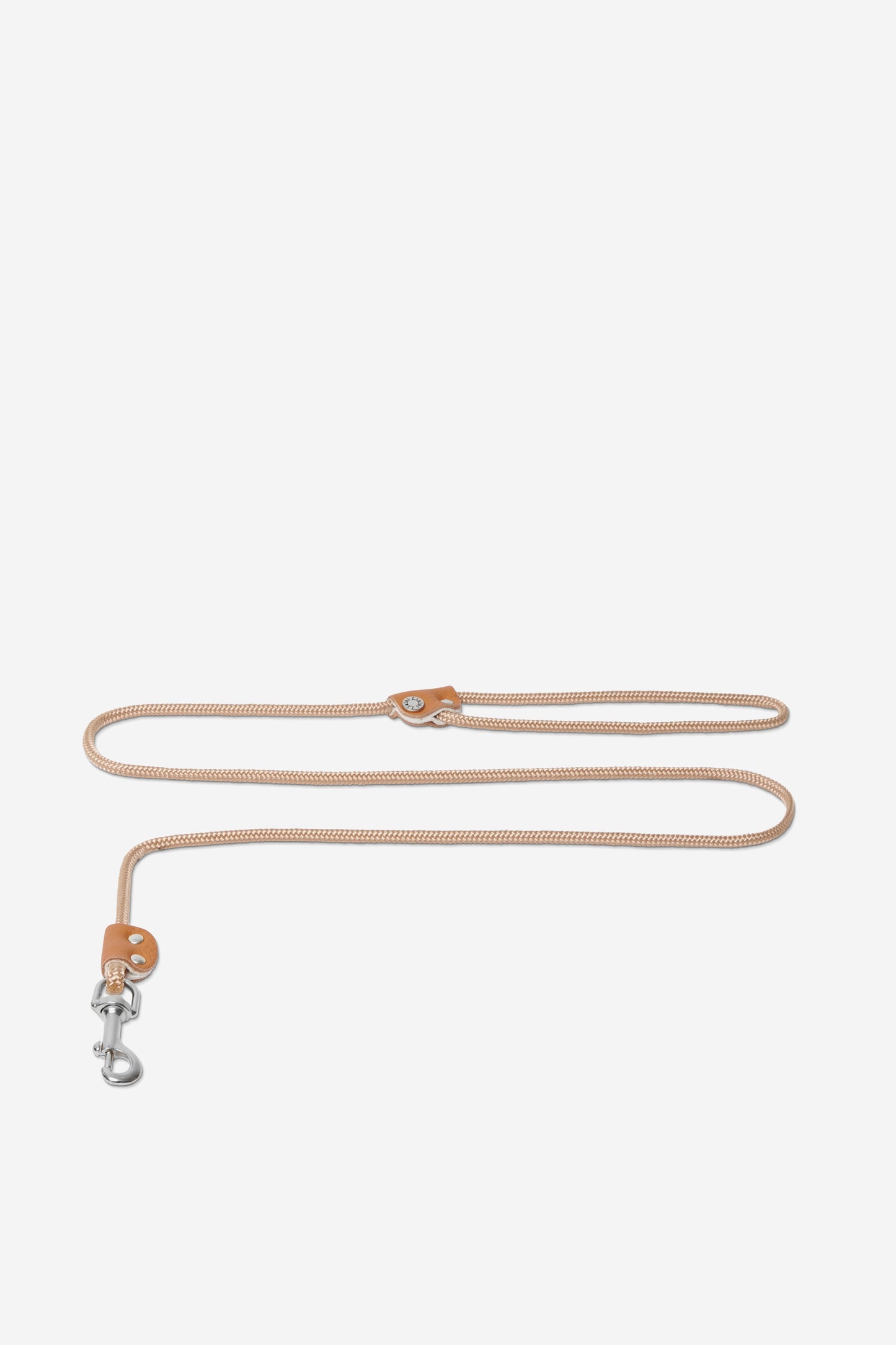 Tan Nautical Rope Leash - Silver