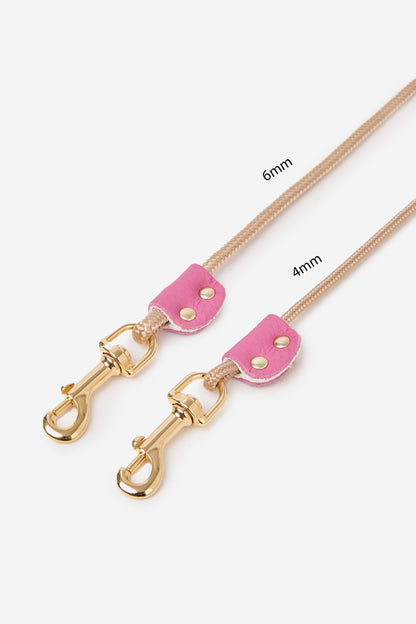 Pink Nautical Rope Leash - Golden